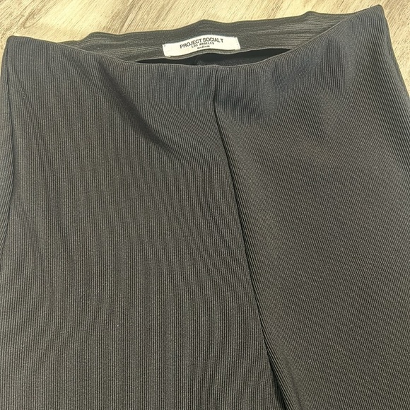 Project Social T Catch Flights Ribbed High Waisted Wide Leg Pull On Trouser Pant - Picture 4 of 6